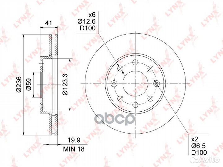 Диск тормозной перед BN1347 lynxauto