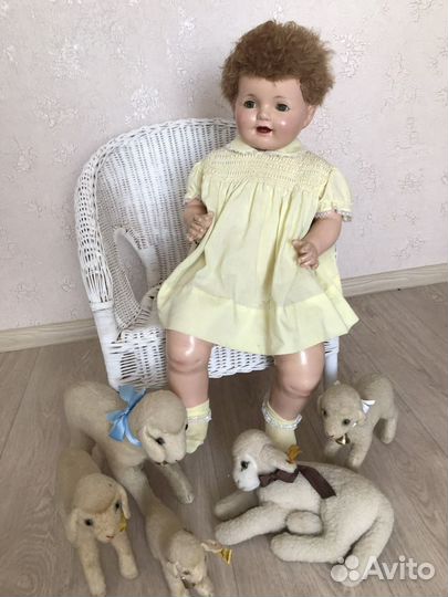 Большая старинная, антикварная кукла Effanbee