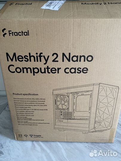 Корпус для пк,Fractal Design Meshify 2 nanoWhite