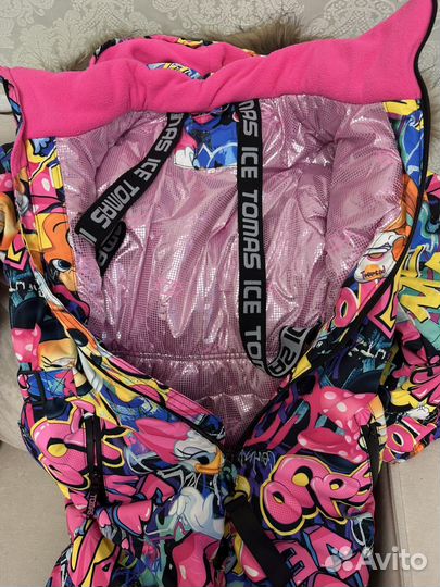 Комбинезон зимний для девочки 128 размер