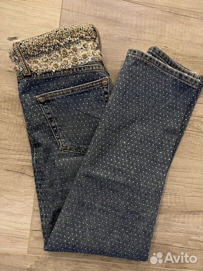 Джинсы со стразами topshop