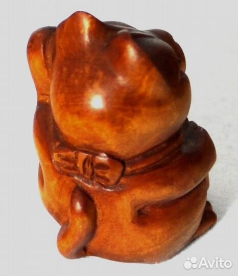 Статуэтка Манеки Неко Нэцкэ из Дерева Самшит ru*33