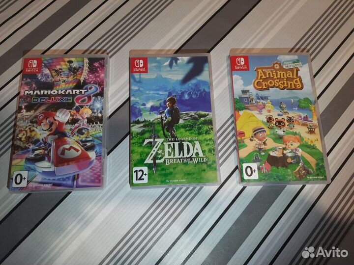 Mario kart 8 deluxe, Zelda botw, Animal crossing