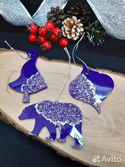 Новогодние игрушки из эпоксидной смолы