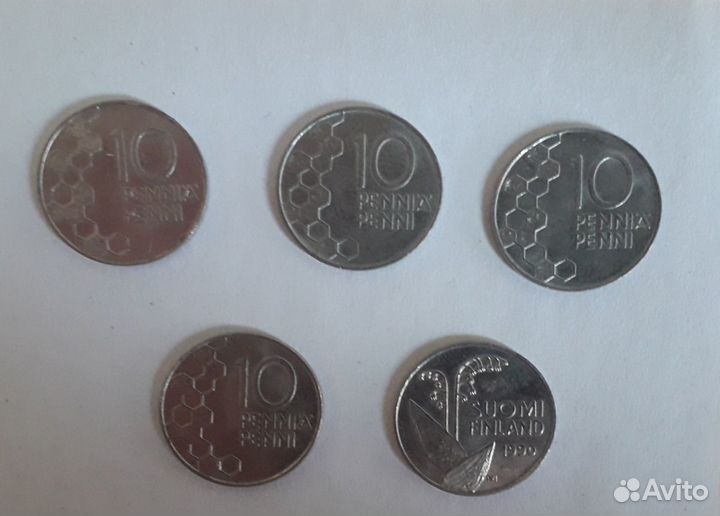 Монета 10 пенни,Финляндия