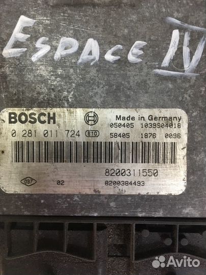 Эбу 0281011724 Renault Espace lV G9T.742 2.2dci
