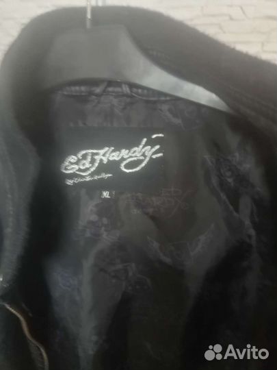 Кожаная куртка ED Hardy by Christian Audigier Lede