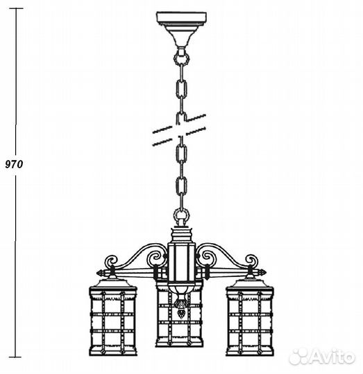 Уличный подвесной светильник 81270/3 Bl-16053 Oasi