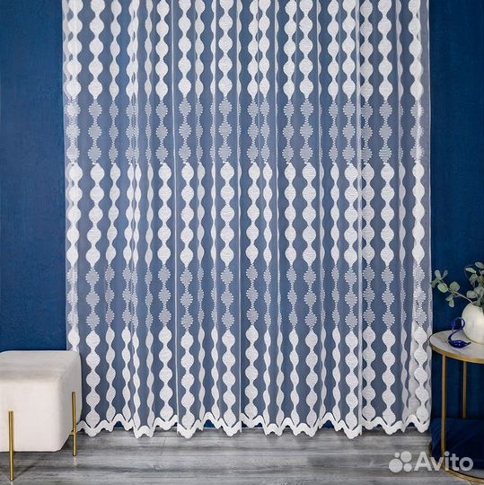 Тюль дентель Капель готовый на окна пошив