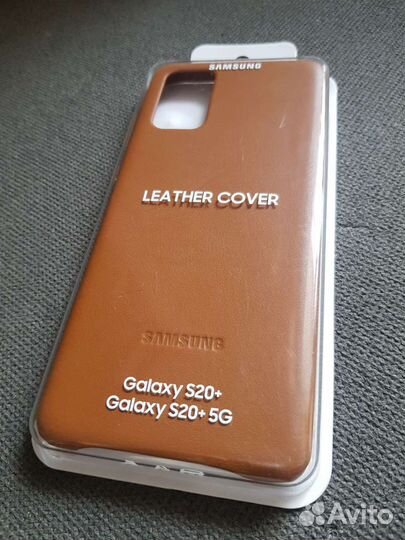 Оригинал Кожаный Чехол Samsung S20+ (коричневый)