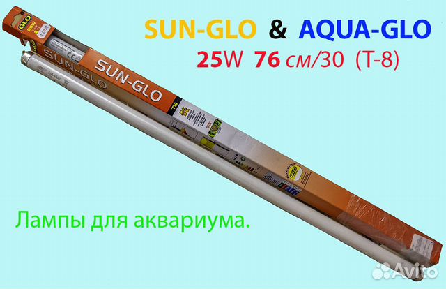 Лампы SUN-GLO + aqua-GLO T8 25Вт 76 см