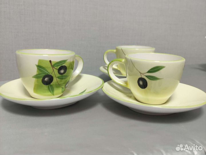 Кофейные Чашки с блюдце 3шт