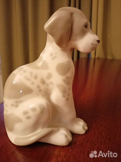 Фарфоровая статуэтка Щенок мраморного дога лфз