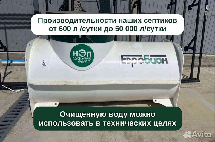Стация биологической очистки пластиковый евробион