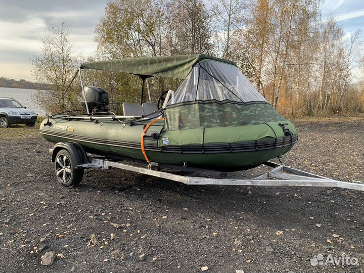 Лодка солар 420 джет мотор 40л/с водомет