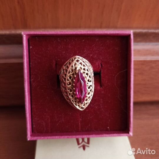 Золотое кольцо с рубином СССР