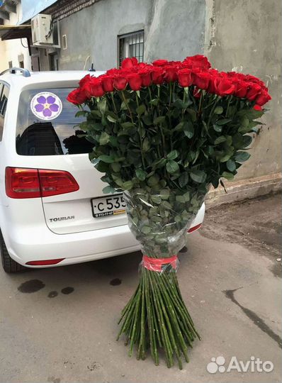 Длинные высокие розы 110 150 160 180 200 см