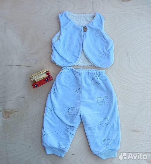 Костюм для новорожденного 58-62 жилет и штаны