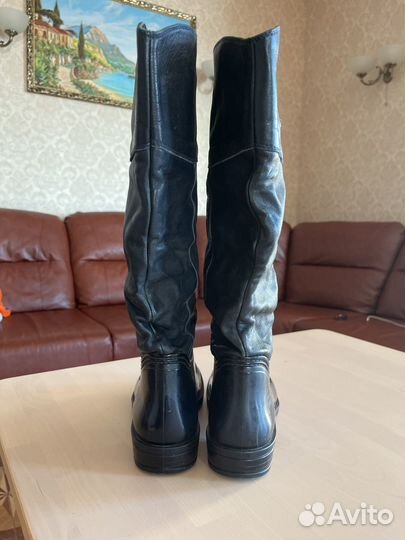 Сапоги резиновые женские (с кожей)