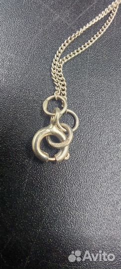 Кулон с цепочкой серебро СССР горный хрусталь