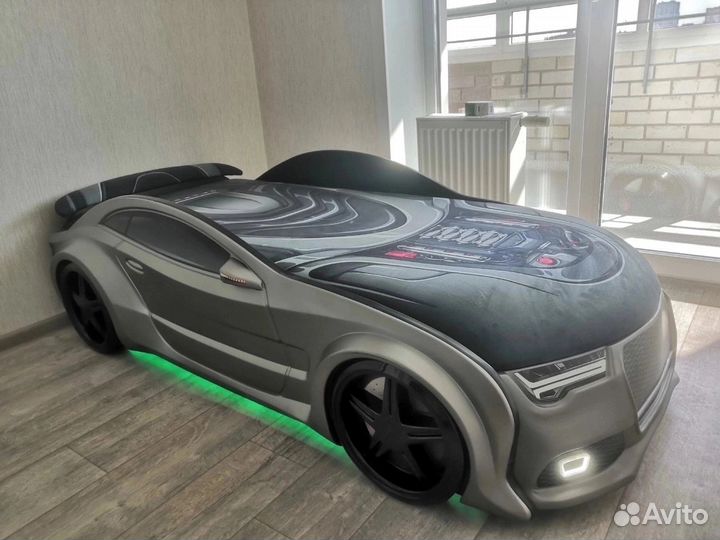 Детская кровать машина графит