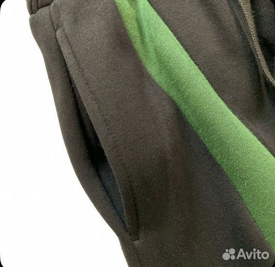 Штаны Corteiz 25 черные с зеленым