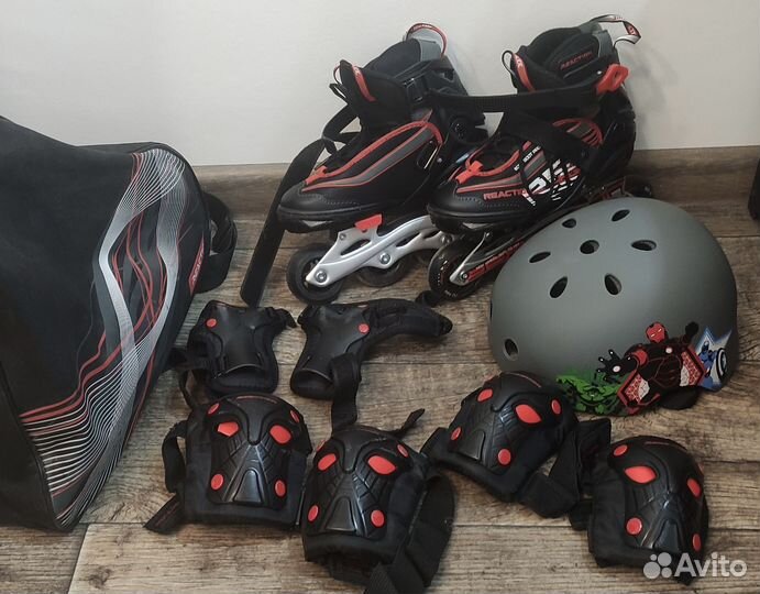 Роликовые коньки, шлем, защита, рюкзак, р. 31-36