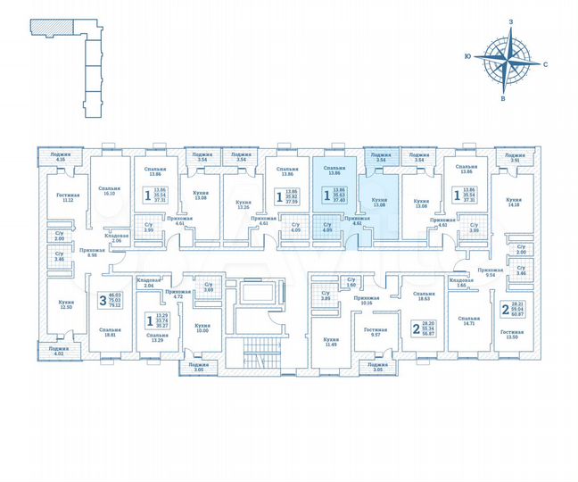 1-к. квартира, 37,4 м², 2/7 эт.