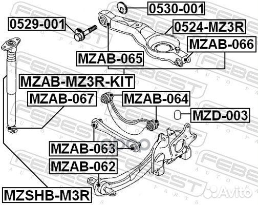 Отбойник амортизатора mazda 03- зад. ford 10641