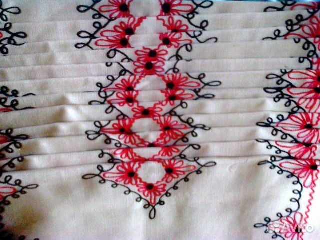 Салфетки Лён. С Вышивкой. Новые. СССР. 12 штук