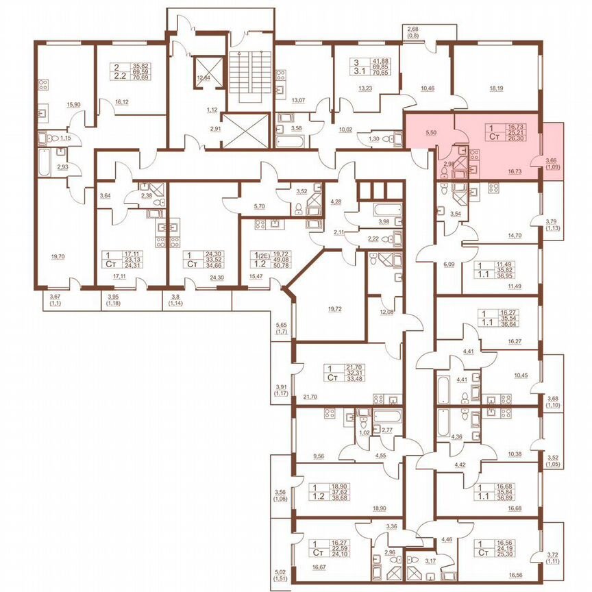 Квартира-студия, 26,3 м², 10/11 эт.