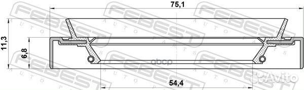 Сальник ступичный задний 56X75X6.8X11.3 toyota