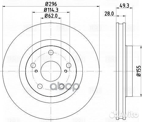Диск торм. перед. Toyota Camry 06- d296 DF19030