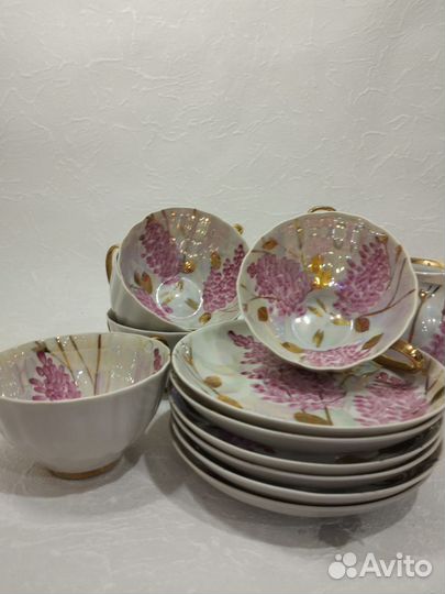 Дулевский фарфор Сервиз чайный, Розовая сирень