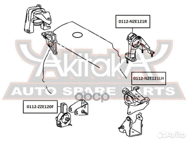 Подушка двигателя перед прав/лев toyota