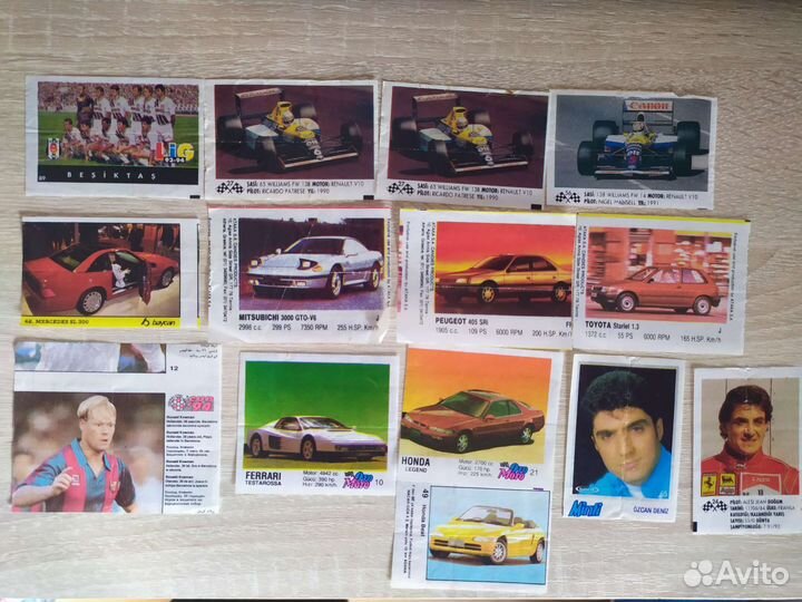 Вкладыши, фантики от жвачки, переводилки