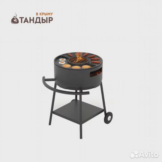 Мангал везувий дачник с чугунной плитой Gurman