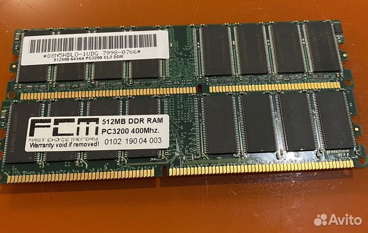 Оперативная память 1Gb (2 по 512 Mb) ddr400