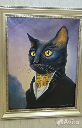 Картина кот Талисман в стиле лофт