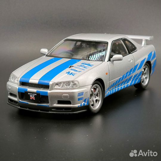 Машина металлическая Nissan Skyline GTR 34 (1:24)