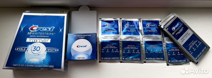 Полоски для отбеливания зубов Crest 30 Level+Лампа