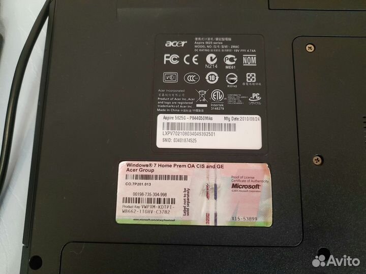 Ноутбук acer aspire 5625 ZR8C 15,6 4G 500G