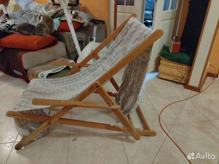 Кресло шезлонг складное бу