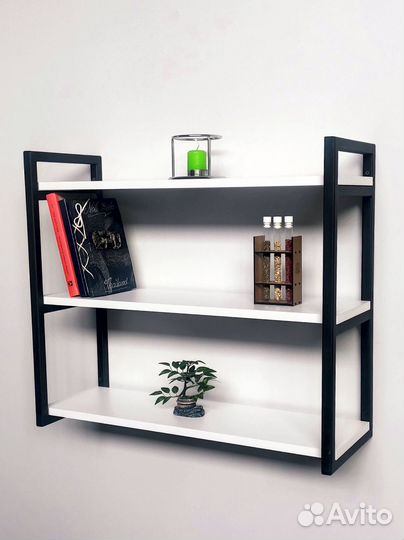 Полка настенная в стиле лофт с 3 полками