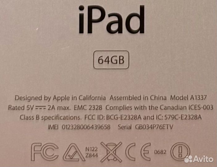 Планшет apple iPad A1337 64 GB