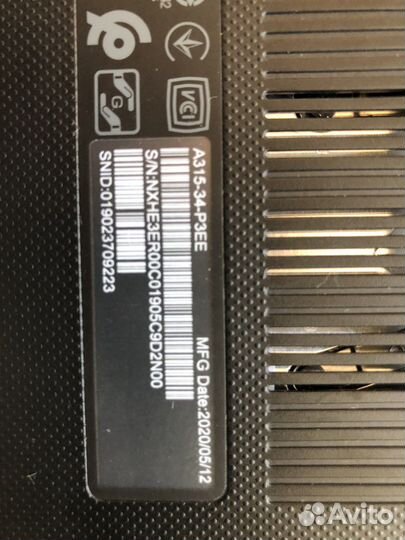 Ноутбук acer A 315-34-P3EE