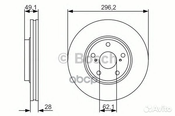 Диск тормозной передний 0986479R28 Bosch