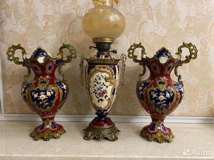 Керосиновая лампа майолика