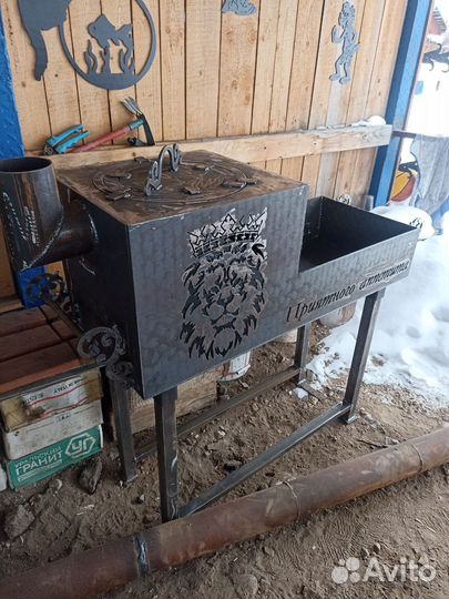 Мангал с местом под казан из металла 6мм