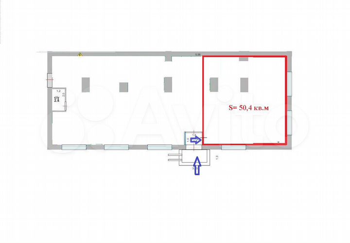 Омск, аренда помещения, 50.4 м²